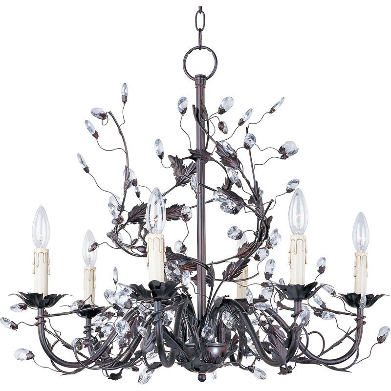 Gaines 9 Light Candle Style Chandeliers With Recent Kaiya 6 Light Candle Style Chandelier (Photo 16 of 30)