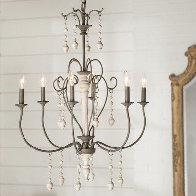 Lark Manor Bouchette Traditional 6 Light Candle Style Throughout Recent Shaylee 6 Light Candle Style Chandeliers (View 23 of 30)