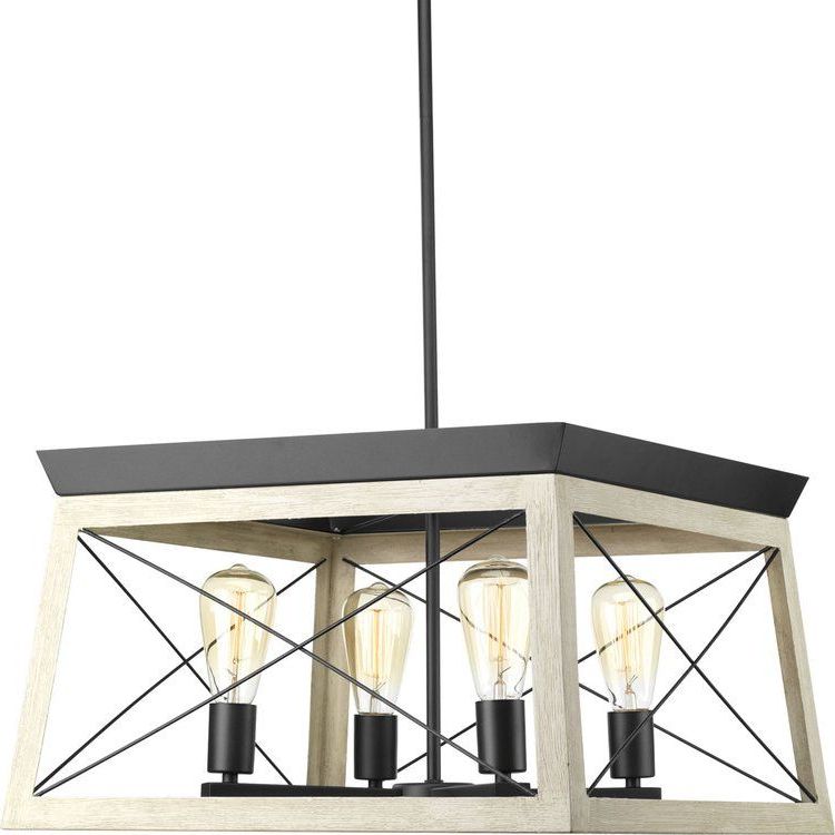 Laurel Foundry Modern Farmhouse Delon 4 Light Square In Well Liked Delon 4 Light Square Chandeliers (Photo 3 of 30)