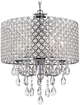 Mckamey 4 Light Crystal Chandeliers Pertaining To Well Known Edvivi Marya 4 Lights Oil Rubbed Bronze Round Crystal (Photo 30 of 30)
