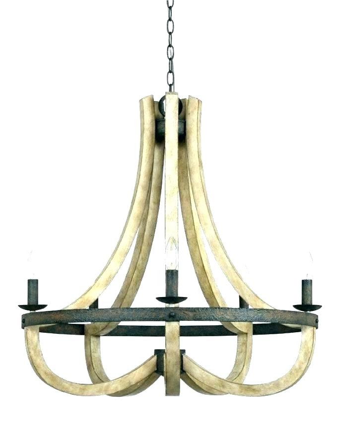 Metal And Wood Chandelier – Chambal (View 11 of 30)
