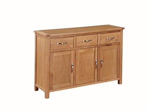 Metro Sideboards Regarding Most Up To Date Details About Metro Oak Sideboard With 3 Doors And 3 Drawers – Light Oak  Modern Midi Sideboard (View 3 of 20)