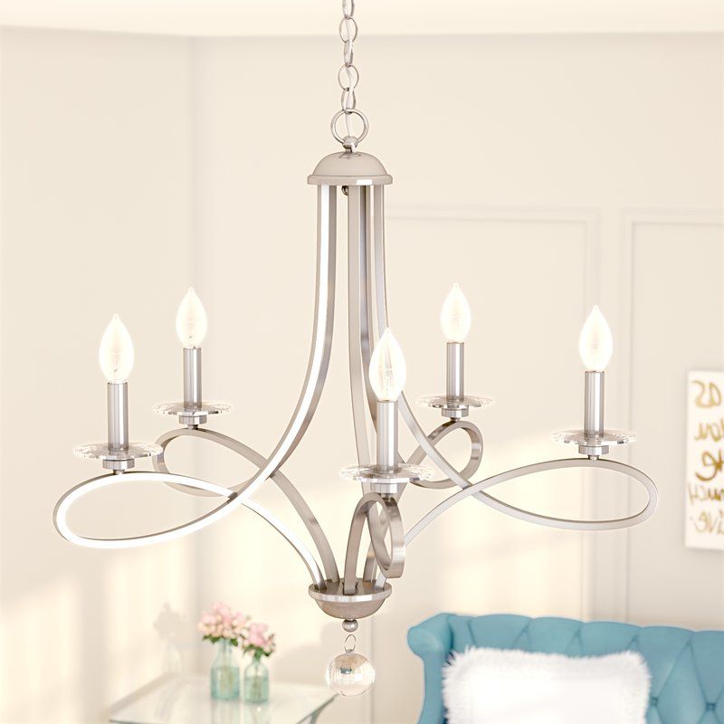 Featured Photo of 2024 Popular Berger 5-light Candle Style Chandeliers