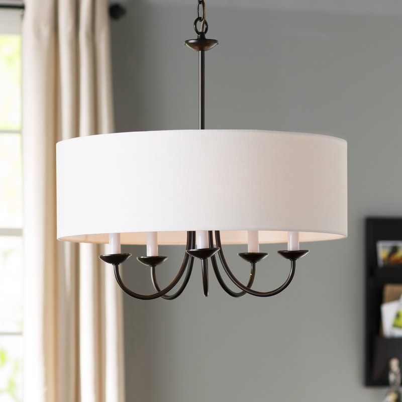Most Recent Burton 5 Light Drum Chandelier For Gaines 5 Light Shaded Chandeliers (View 10 of 30)