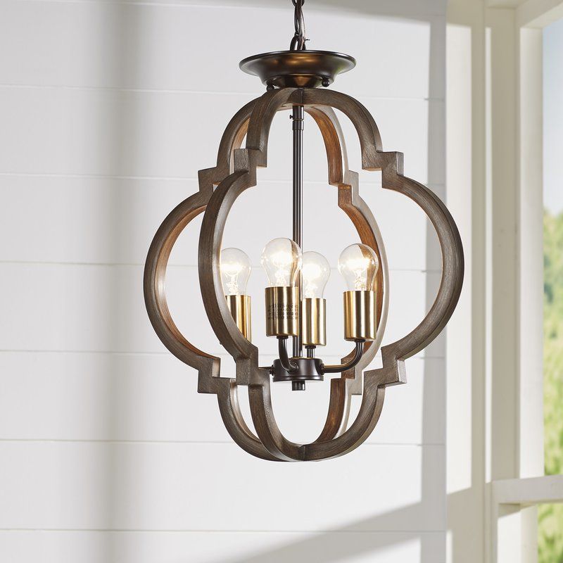 Most Recent Hendry 4 Light Globe Chandeliers With Kaycee 4 Light Geometric Chandelier (View 29 of 30)