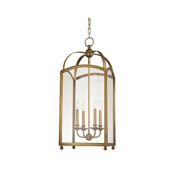 Most Recently Released Hudson Valley Millbrook 4 Light Aged Brass Chandelier Throughout Millbrook 5 Light Shaded Chandeliers (View 8 of 30)