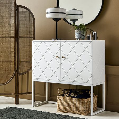 Newest Mcdonnell Sideboards Within Buffet Squares Two Door Cabinet – White (Photo 18 of 20)
