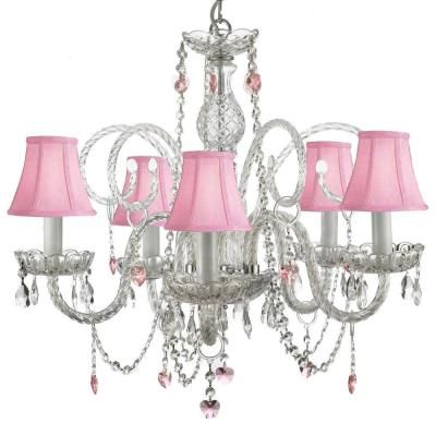 Newest Verdell 5 Light Crystal Chandeliers For Empress Crystal 5 Light Chandelier T40 115 – The Home Depot (View 27 of 30)
