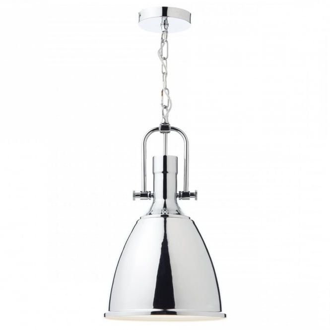 Nolan Industrial Style Polished Chrome Ceiling Pendant Throughout Most Current Nolan 1 Light Lantern Chandeliers (View 15 of 30)