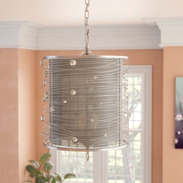 Preferred Hermione 3 Light Single Drum Pendant With Regard To Hermione 5 Light Drum Chandeliers (Photo 14 of 30)