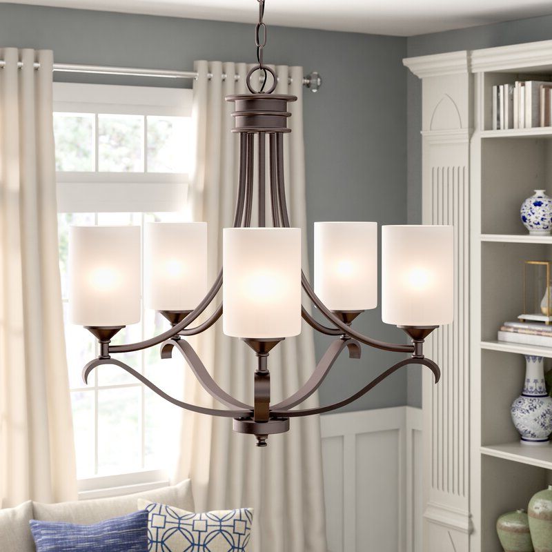 Featured Photo of 30 Collection of Suki 5-light Shaded Chandeliers
