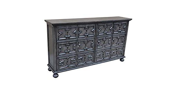 Rutledge Sideboards Throughout Most Up To Date Amazon: Rutledge Antique Grey 4 Door Pattern Front (View 6 of 20)