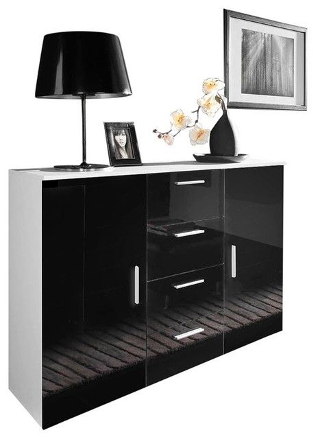Trendy Uni Sideboard, White/black With Regard To Rutherford Sideboards (View 19 of 20)