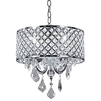 Von 4 Light Crystal Chandeliers Inside Most Up To Date Edvivi Marya 4 Light Chrome Round Crystal Chandelier Ceiling (Photo 15 of 30)