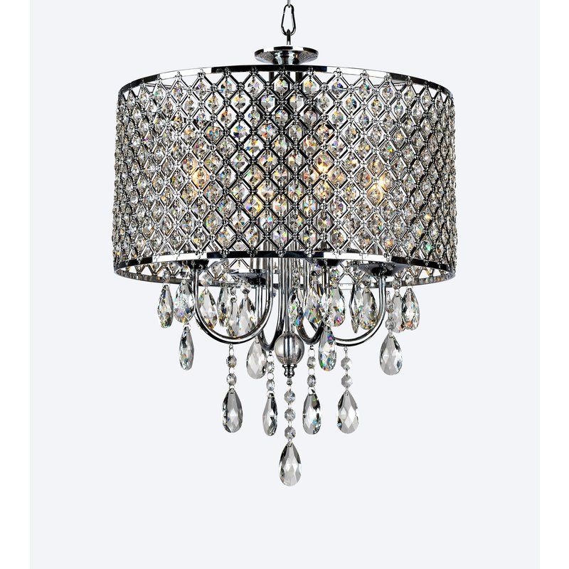 Well Known Aurore 4 Light Crystal Chandelier Intended For Aldgate 4 Light Crystal Chandeliers (View 8 of 30)