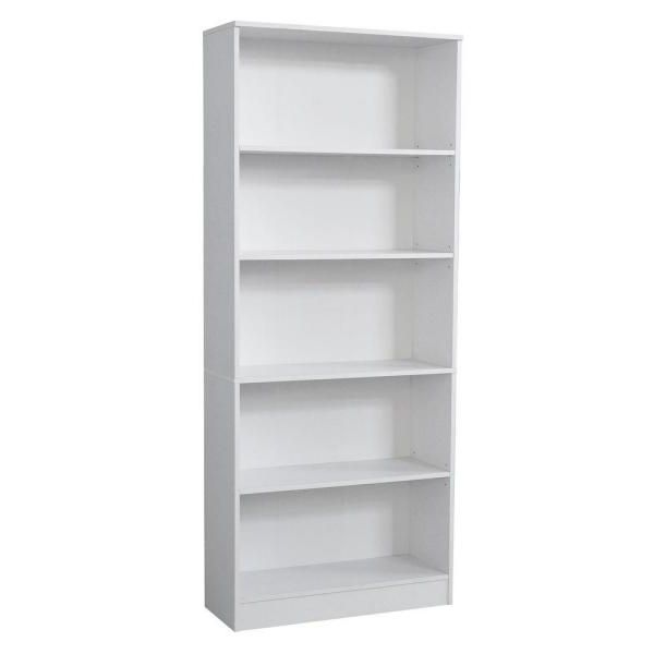 White 5 Shelf Bookcase Within Most Up To Date Decorative Standard Bookcases (View 8 of 20)