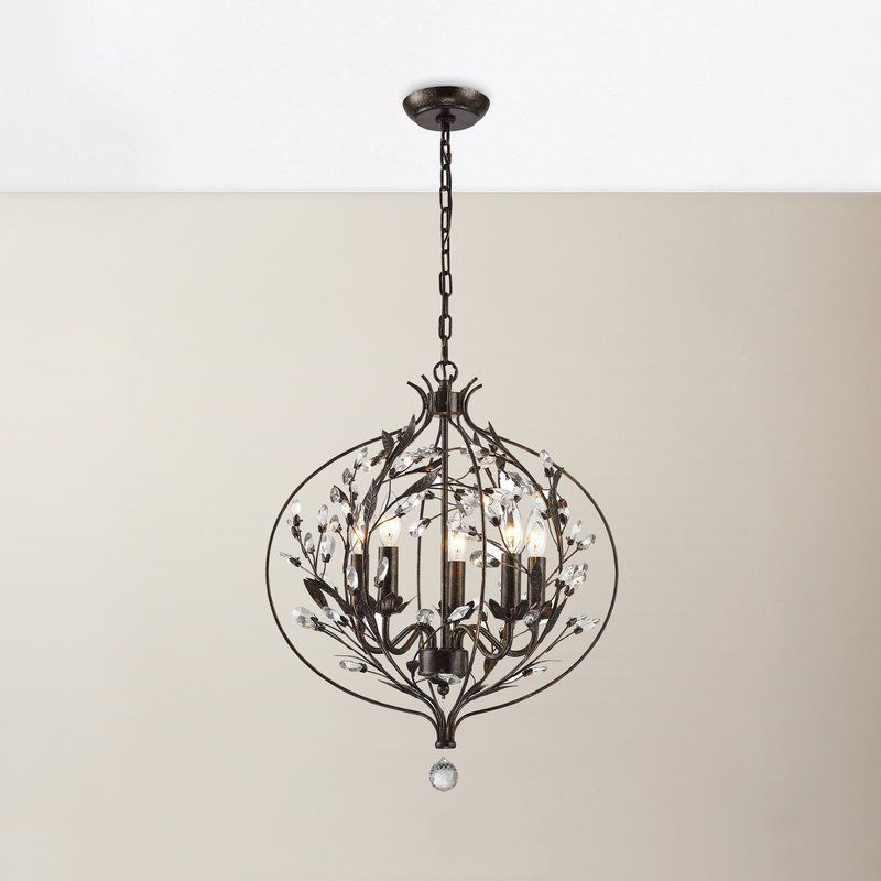 Whittingham 5 Light Globe Chandelier Within Widely Used Gaines 5 Light Shaded Chandeliers (View 18 of 30)