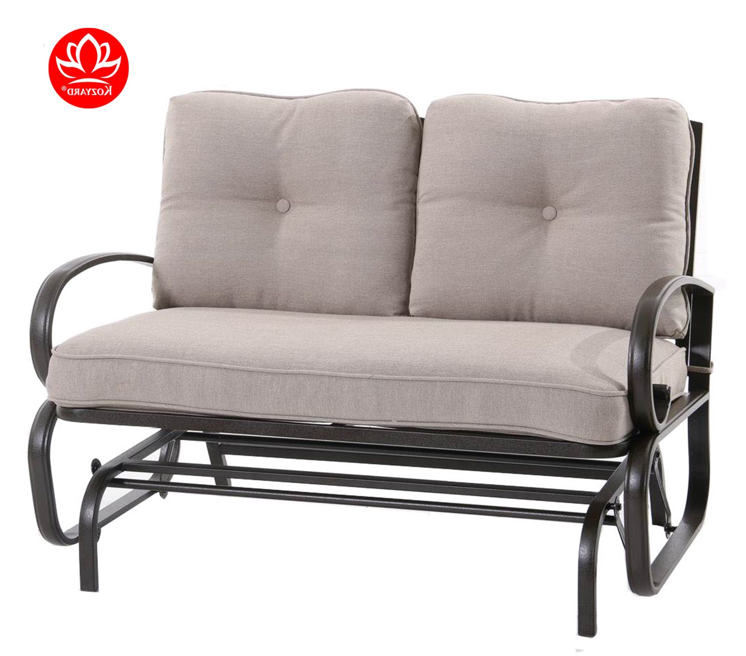 2 Person Loveseat Chair Patio Porch Swings With Rocker In Preferred Details About Kozyard Cozy Two Rocking Love Seats Glider Swing Bench /  Rocker For Patio, Yard (View 21 of 30)