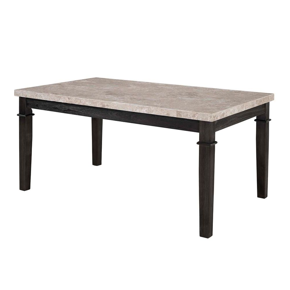 2018 Bradley Dark Walnut Marble Dining Table Dgs100dt – The Home Throughout Transitional Antique Walnut Square Casual Dining Tables (View 9 of 30)