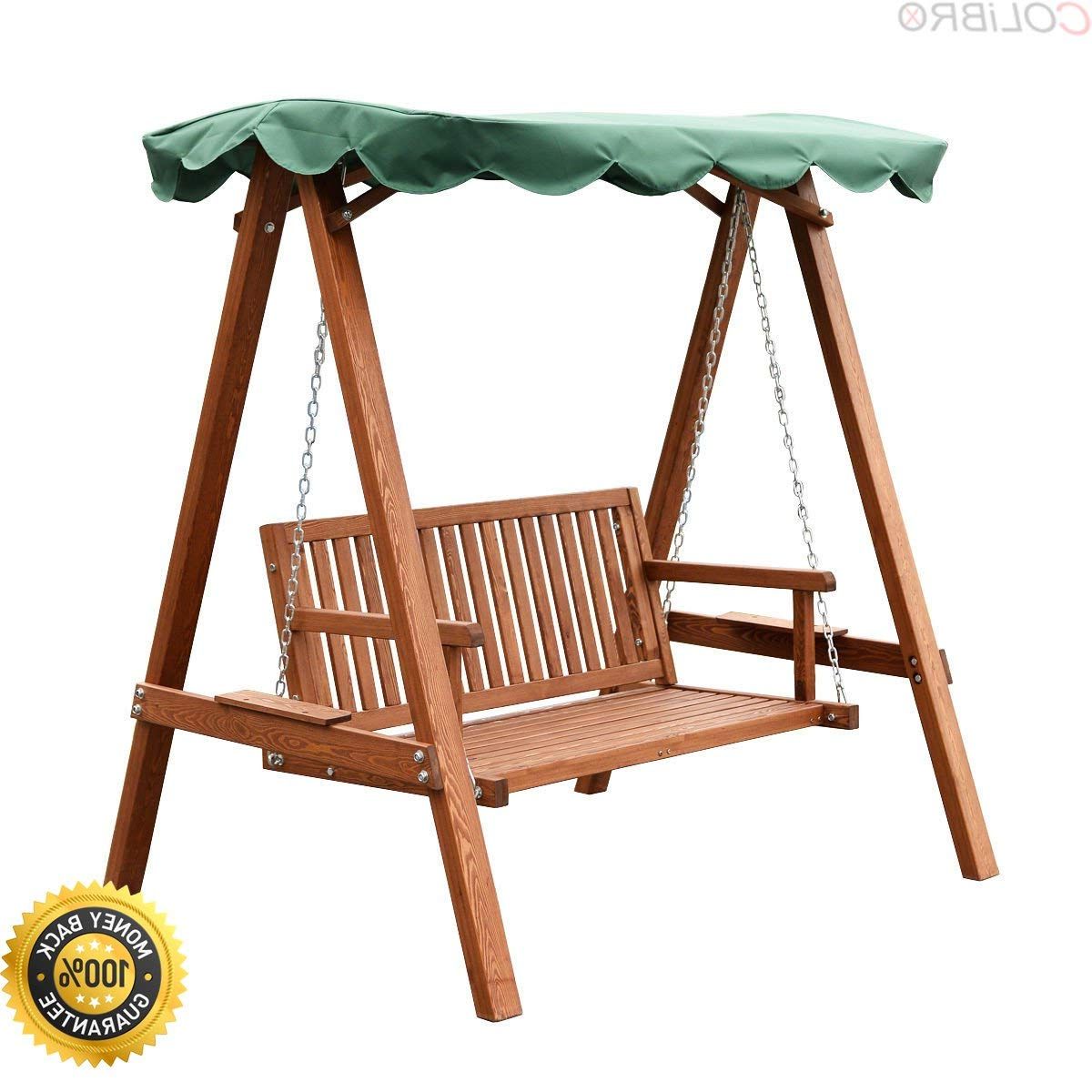 2019 2 Person Light Teak Oil Wood Outdoor Swings Intended For Cheap Wooden Garden Swing Seats Outdoor Furniture, Find (View 7 of 30)