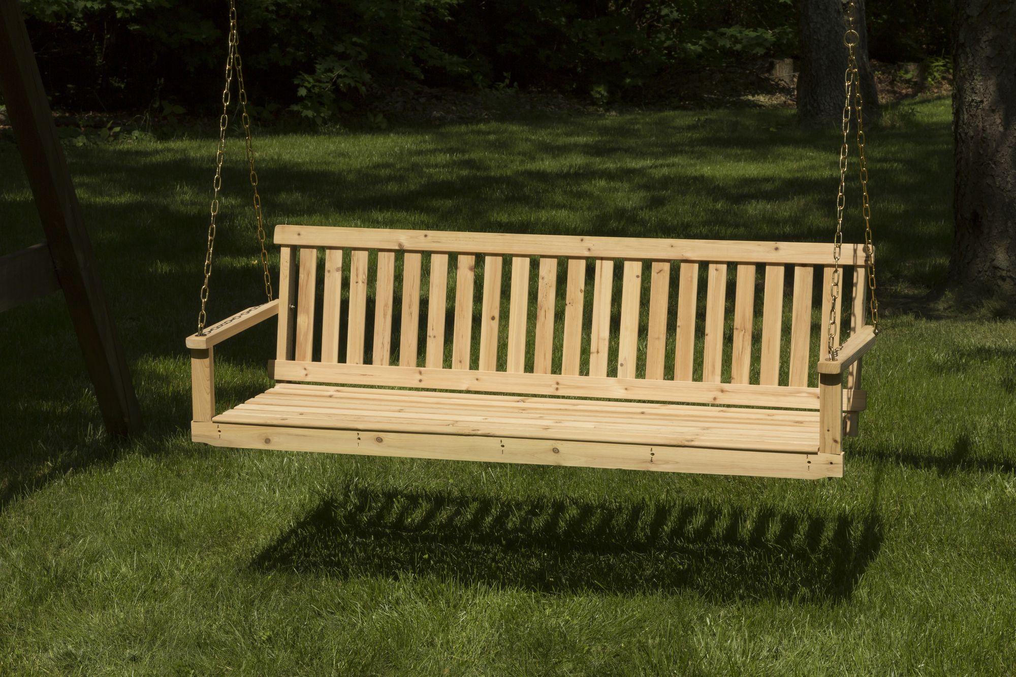 2019 2 Person Natural Cedar Wood Outdoor Swings Regarding Jack Post Jennings 5' Swing With Chains – Walmart (View 18 of 30)