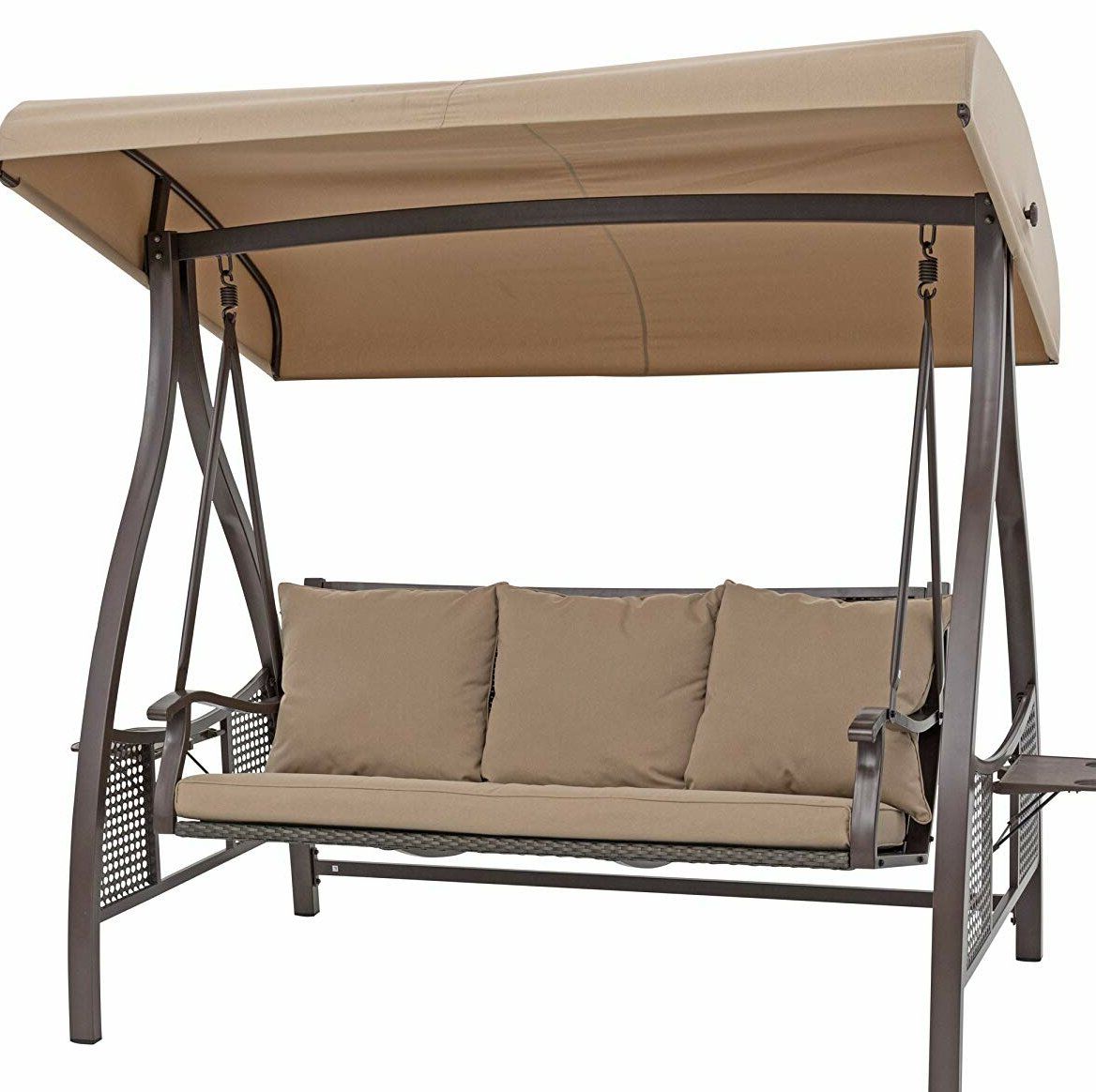 2019 Outdoor Canopy Hammock Porch Swings With Stand Inside Chenault Outdoor Canopy Hammock Porch Swing With Stand (View 5 of 30)