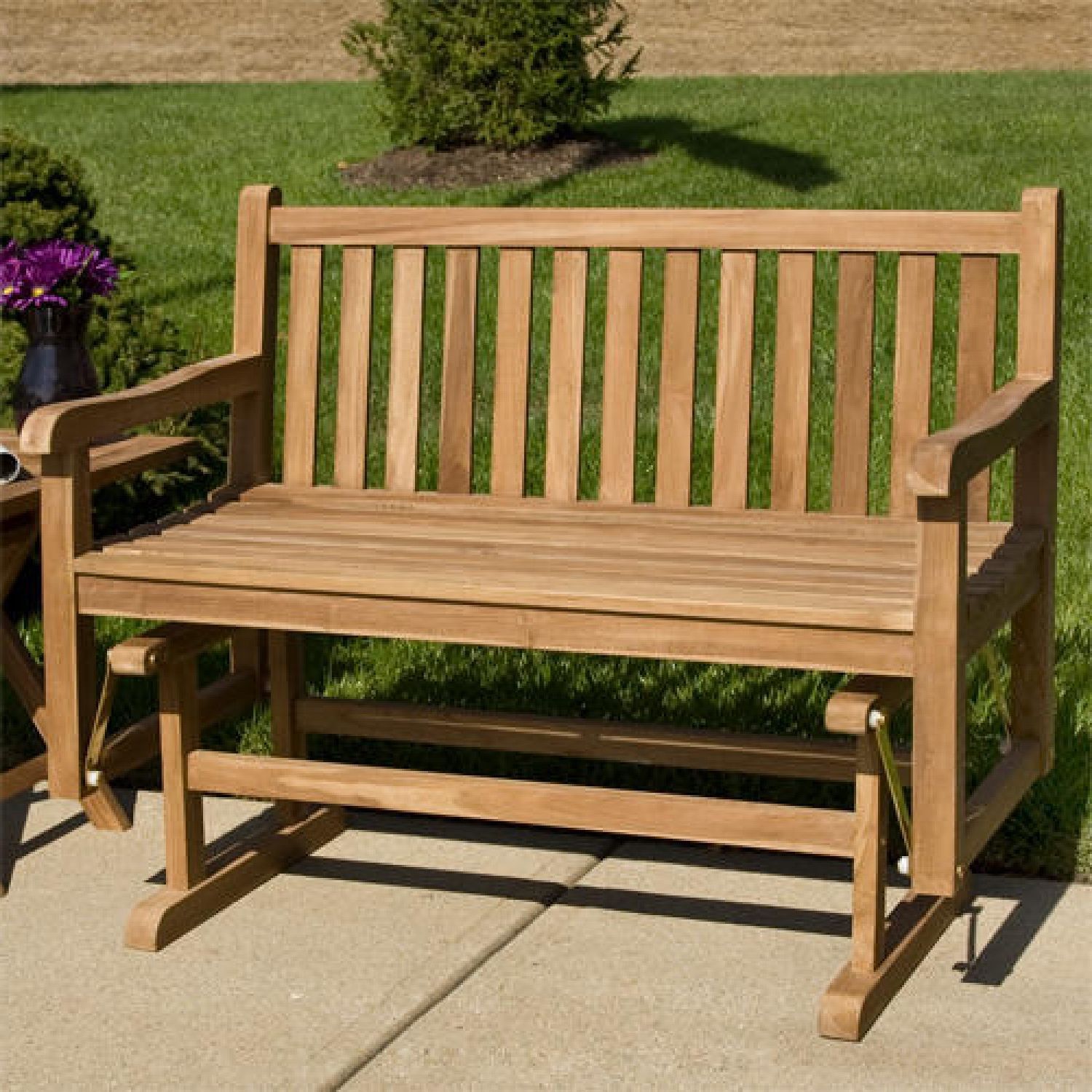 2019 Teak Outdoor Glider Benches Throughout Build Outdoor Glider Bench : Outdoor Decorations – What Is (View 11 of 30)