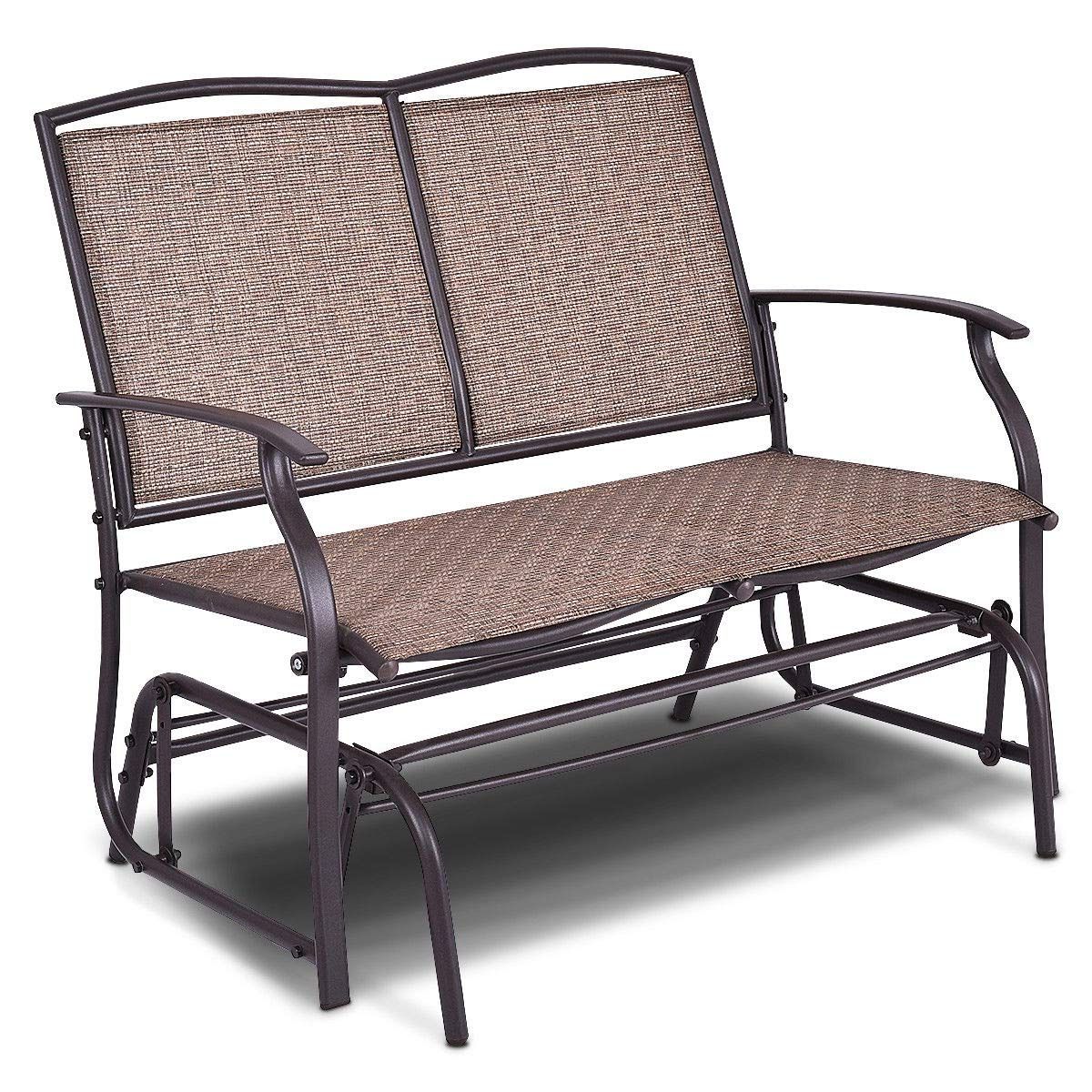 2020 Amazon : Allbest2you Double Patio Bench Garden Backyard With Regard To Iron Double Patio Glider Benches (View 9 of 30)