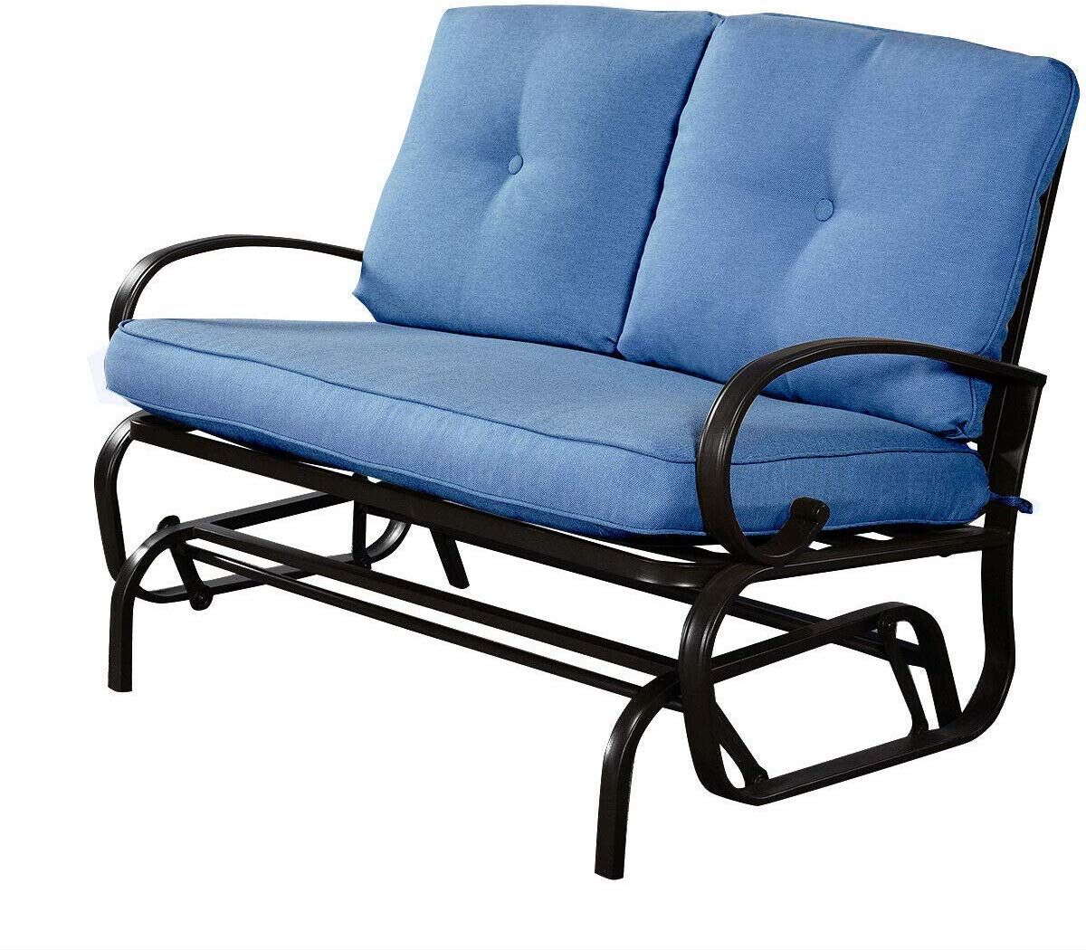 2020 Cushioned Glider Benches With Cushions Inside Amazon: Outdoor Patio Glider Bench Loveseat For 2 Person (View 18 of 30)