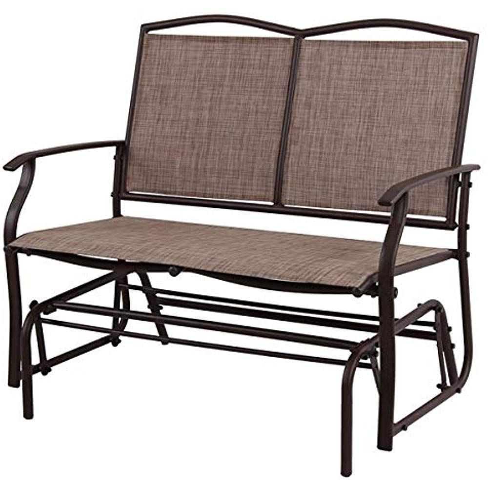 2020 Outdoor Patio Swing Glider Benches Pertaining To Details About Patio Swing Glider Bench For 2 Persons Rocking Chair, Garden  Loveseat Outdoor (View 7 of 30)