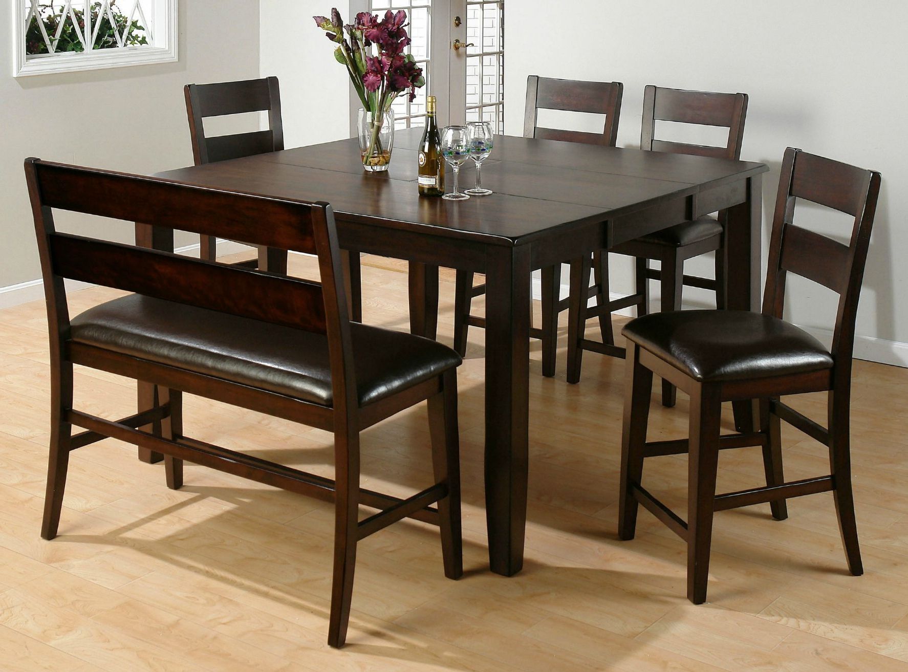 26 Dining Room Sets (big And Small) With Bench Seating (2020 Regarding Trendy Transitional 4 Seating Drop Leaf Casual Dining Tables (View 8 of 30)