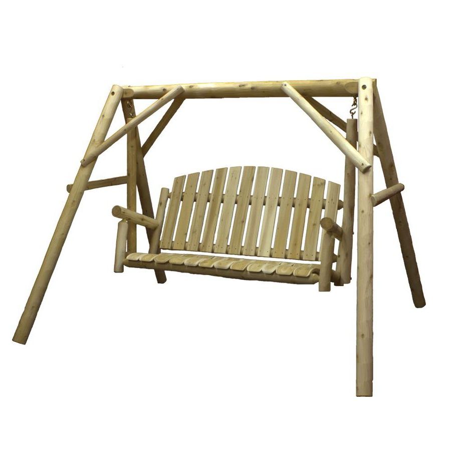3 Person Natural Cedar Wood Outdoor Swings Regarding Famous Lakeland Mills 3 Person Natural Cedar Wood Outdoor Swing At (View 1 of 30)