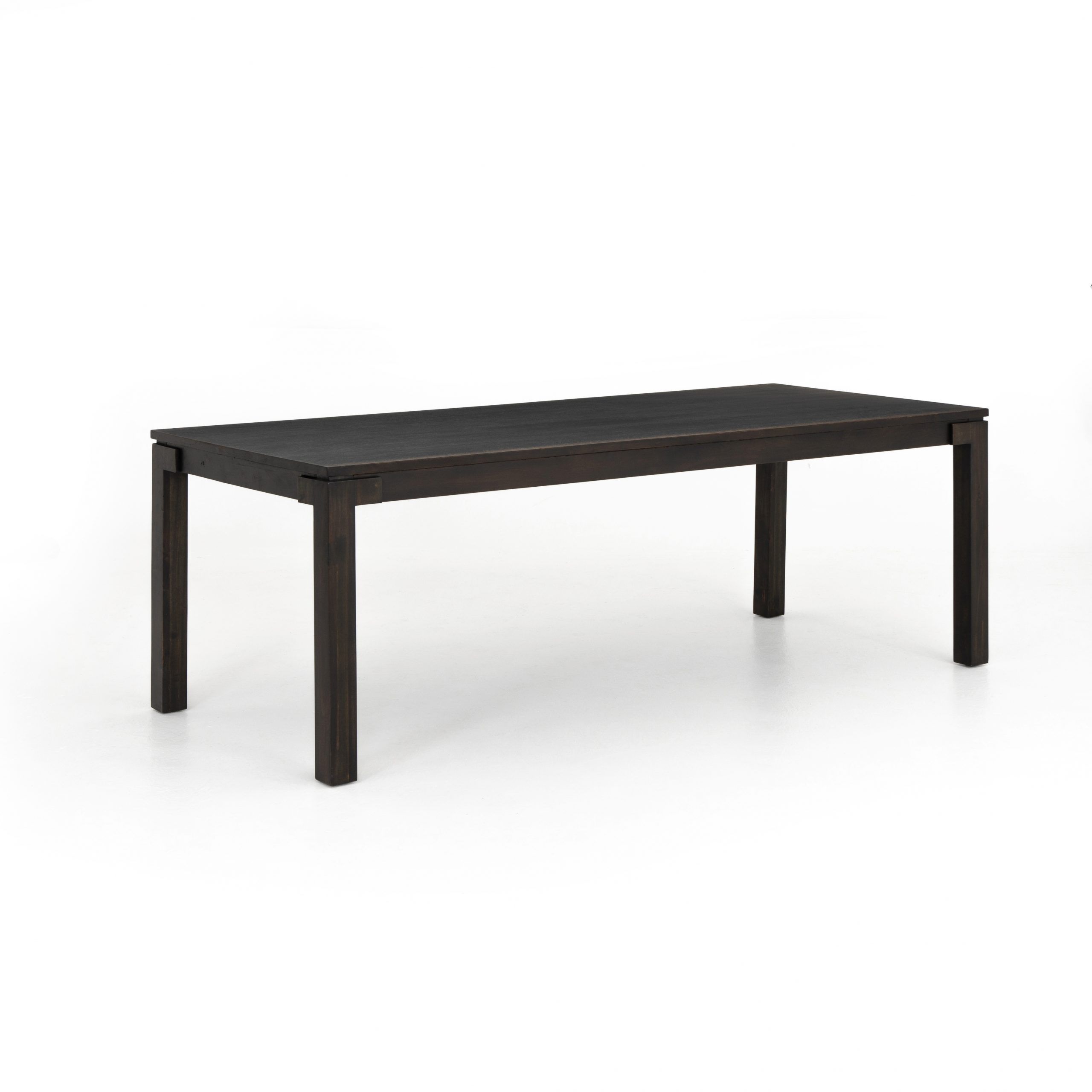 Acacia Dining Tables With Black X Legs With Newest Details About 88" Wide Contemporary Angelico Dining Table Solid Acacia Wood  Dark Finish (View 29 of 30)