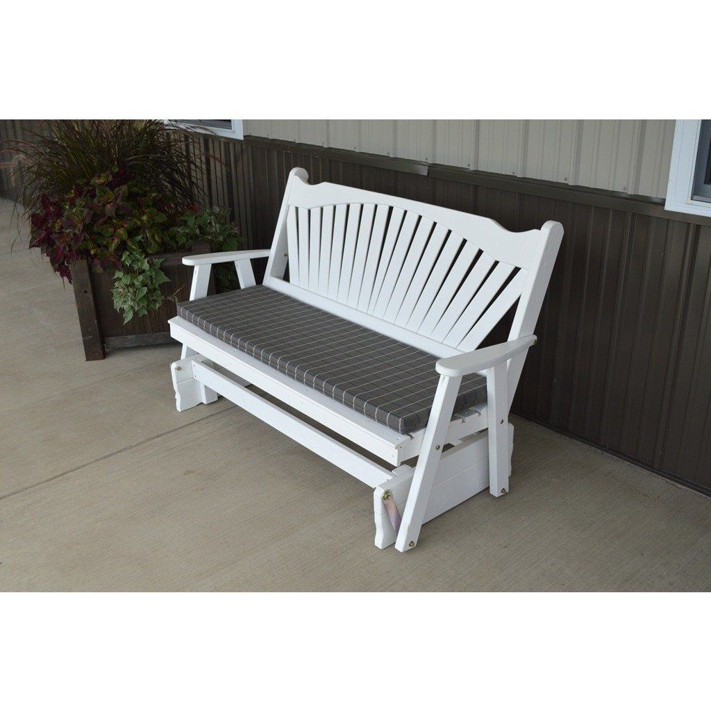 Amazon : A & L Furniture Co. Yellow Pine 6' Fanback For Newest Fanback Glider Benches (Photo 12 of 30)