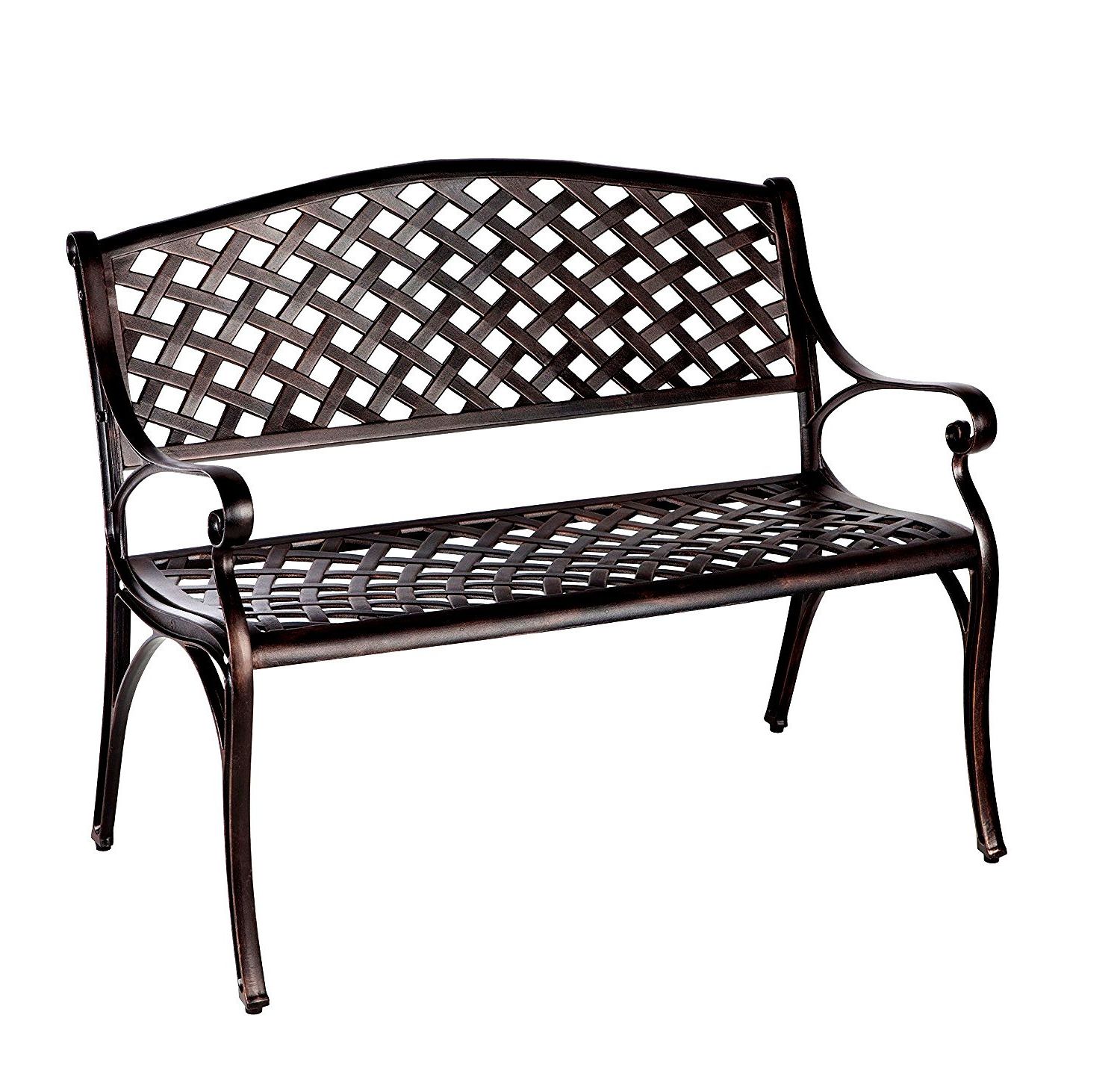 Amazon : Efd Two Person Bench Metal Aluminum Large Throughout Preferred 1 Person Antique Black Steel Outdoor Gliders (View 8 of 30)
