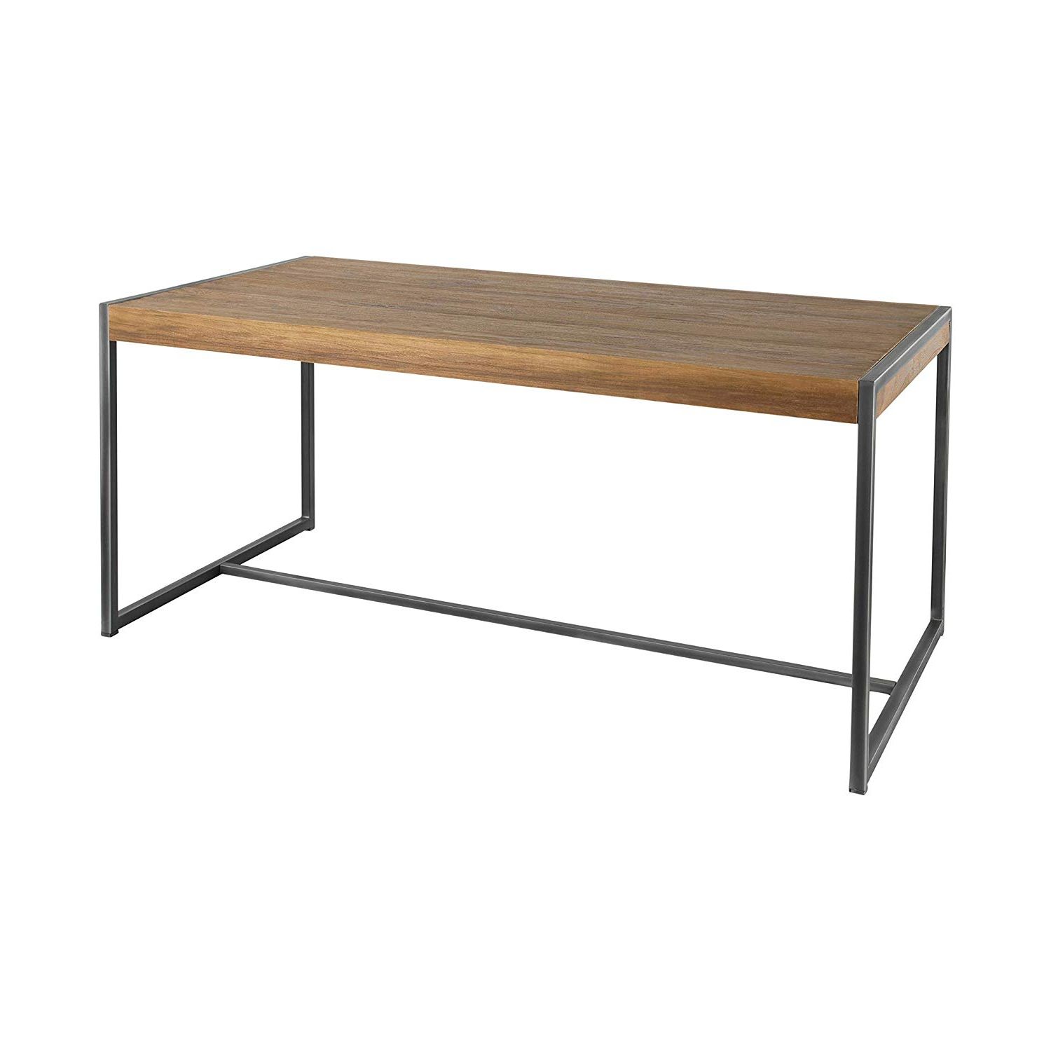 Amazon – Industrial Dining Table In Antique Metal And Regarding Most Recently Released Dining Tables With Brushed Stainless Steel Frame (View 17 of 30)