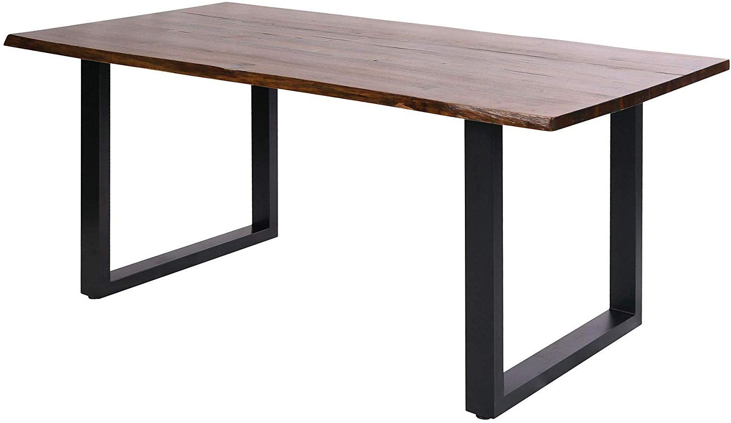 Amazon: Living Edge Dining Table In Natural Stain And Regarding Trendy Acacia Dining Tables With Black X Legs (View 13 of 30)