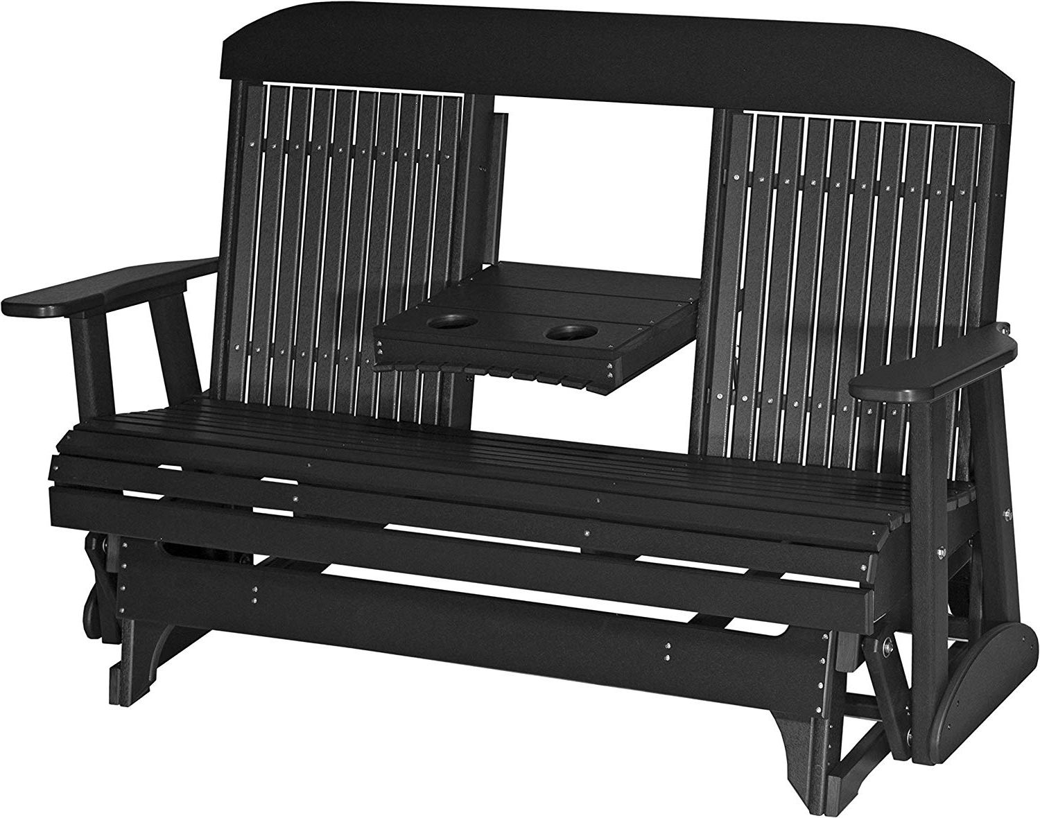 Amazon : Luxcraft Poly Lumber Classic Highback 5ft With Regard To Widely Used Classic Adirondack Glider Benches (View 5 of 30)