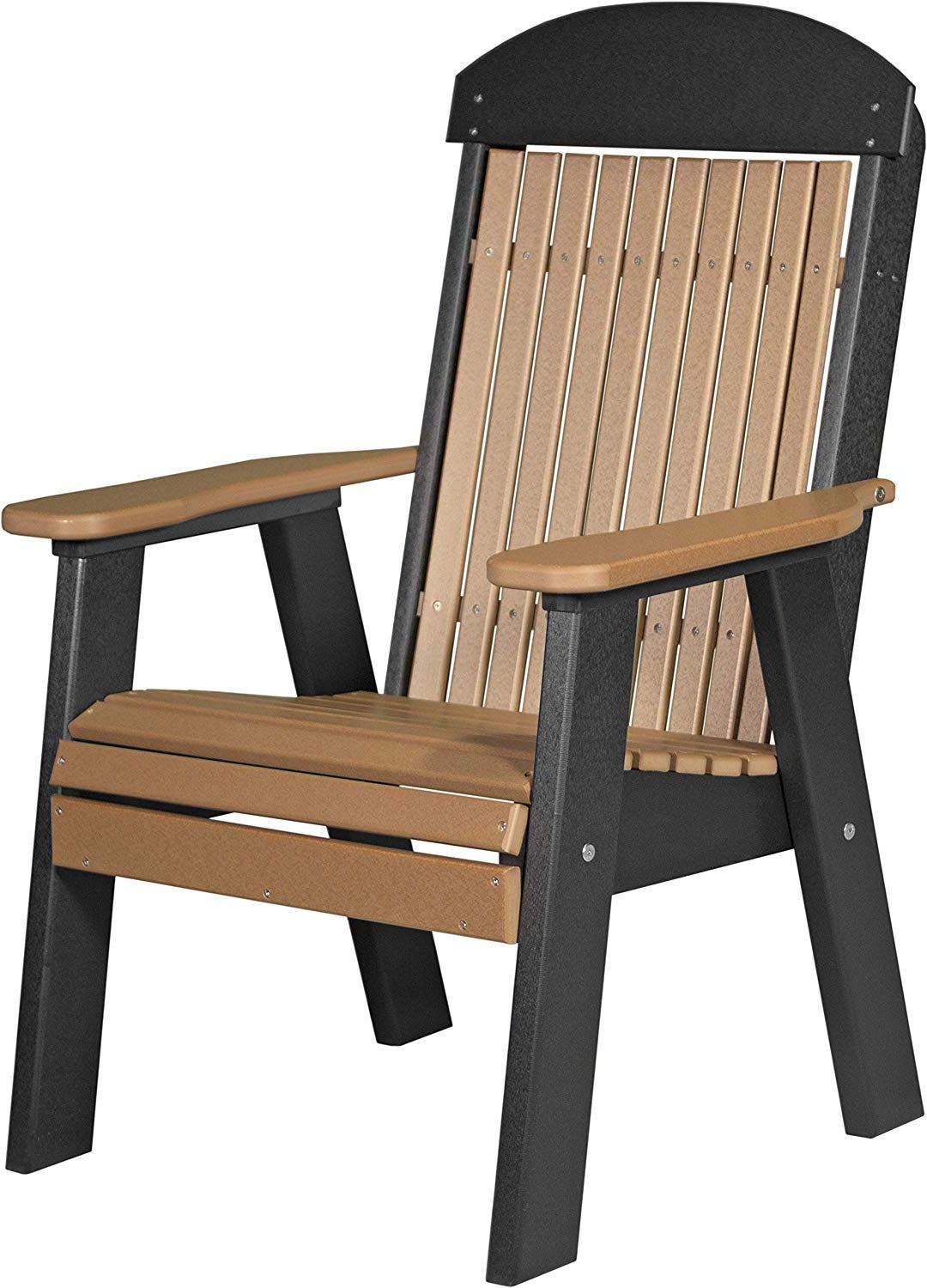 Amazon: Luxcraft Poly Outdoor Highback Classic Arm Chair Throughout Newest Cedar Colonial Style Glider Benches (View 15 of 30)