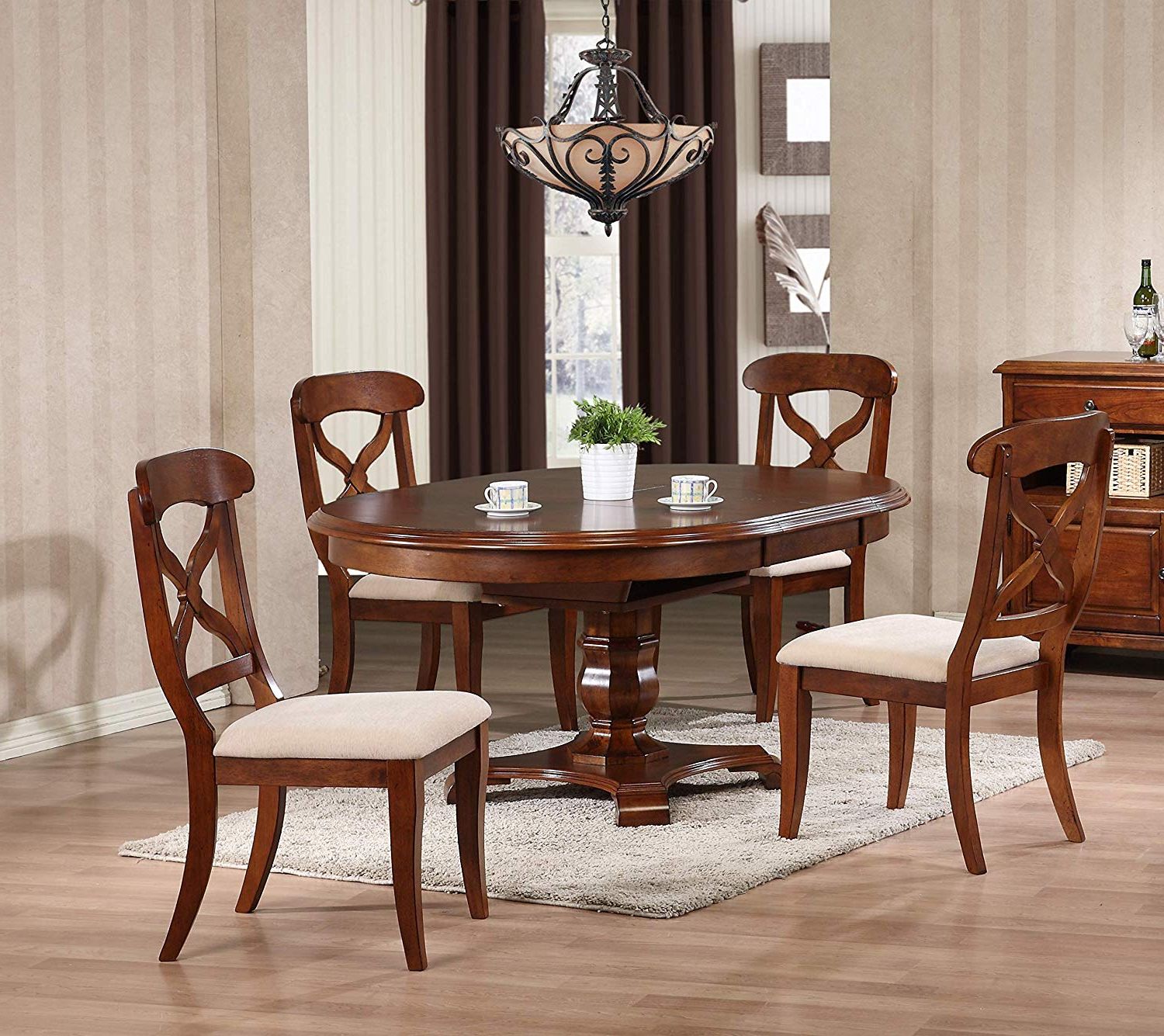 Amazon – Sunset Trading Dlu Adw4866 C12 Ct5pc Andrews Throughout Well Known Distressed Walnut And Black Finish Wood Modern Country Dining Tables (View 9 of 30)