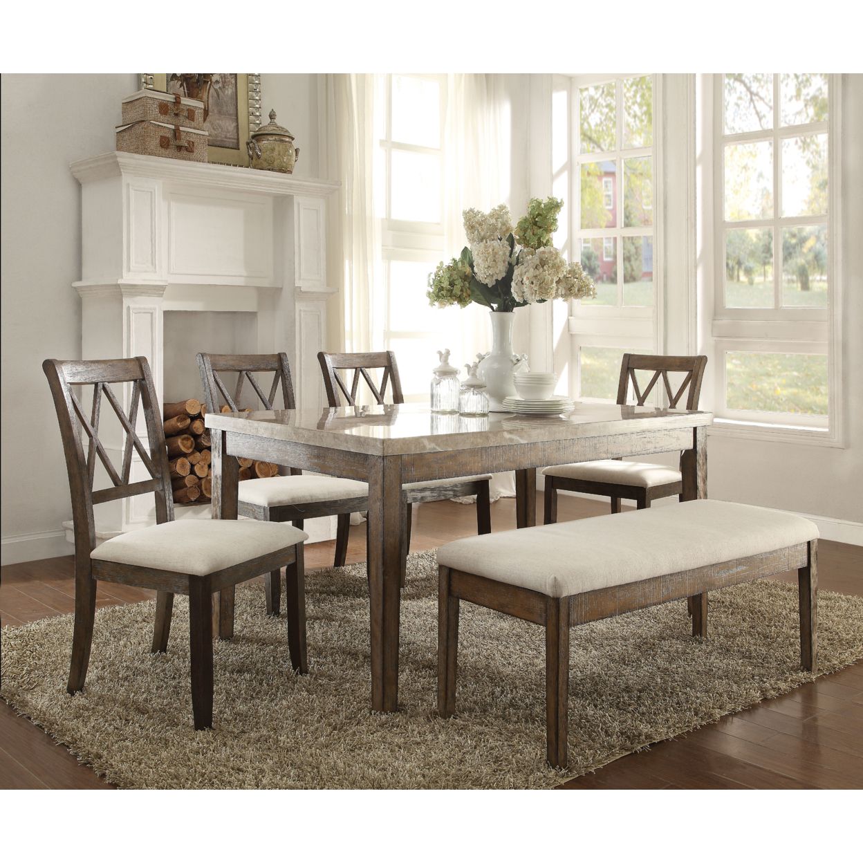 Amicable Dining Table With Marble Top, Brown And White In  Dining Tables From Furniture On Aliexpress (View 10 of 30)
