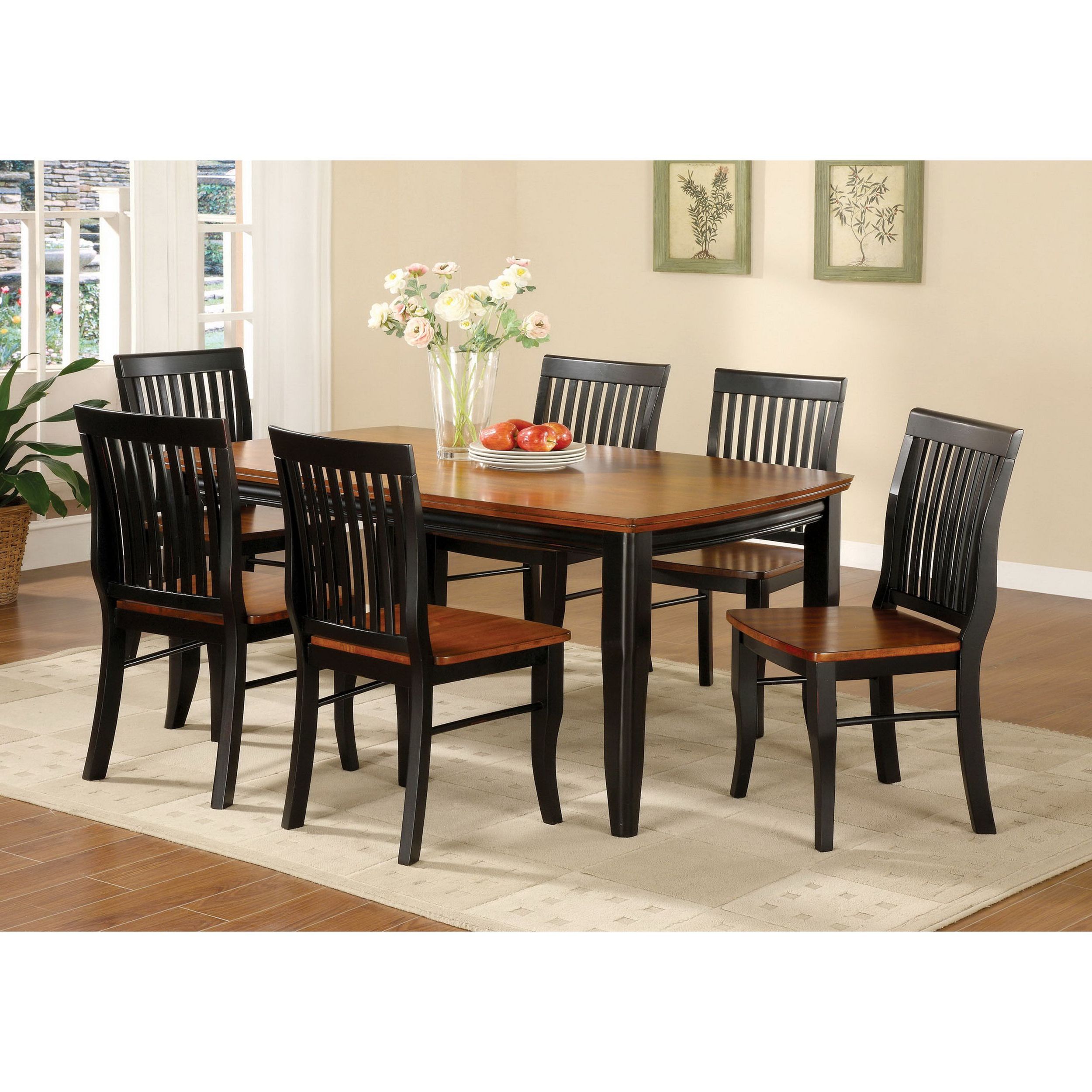 Antique Black Wood Kitchen Dining Tables With 2018 Furniture Of America Burwood Antique Oak/ Black Wood Dining (View 1 of 30)