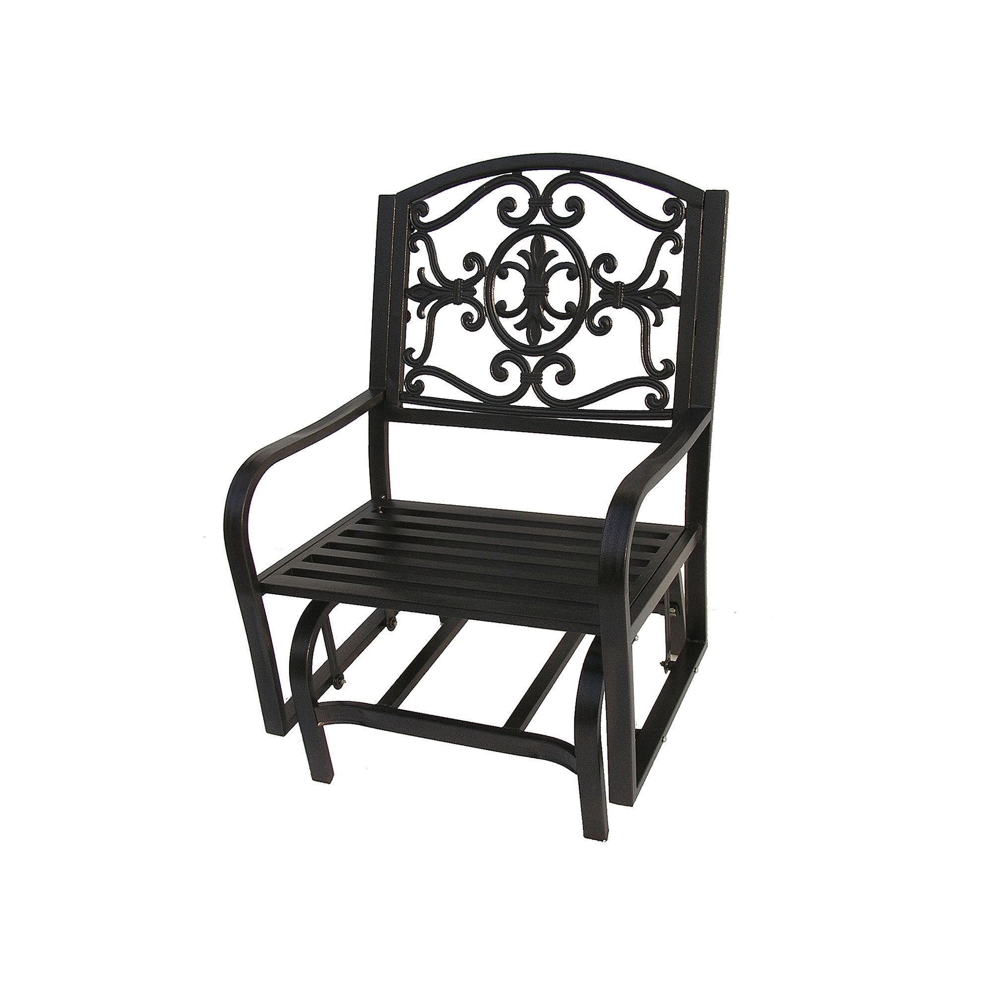 Best And Newest Black Outdoor Durable Steel Frame Patio Swing Glider Bench Chairs In Oakland Living Lakeville Patio Glider Chair (View 23 of 30)