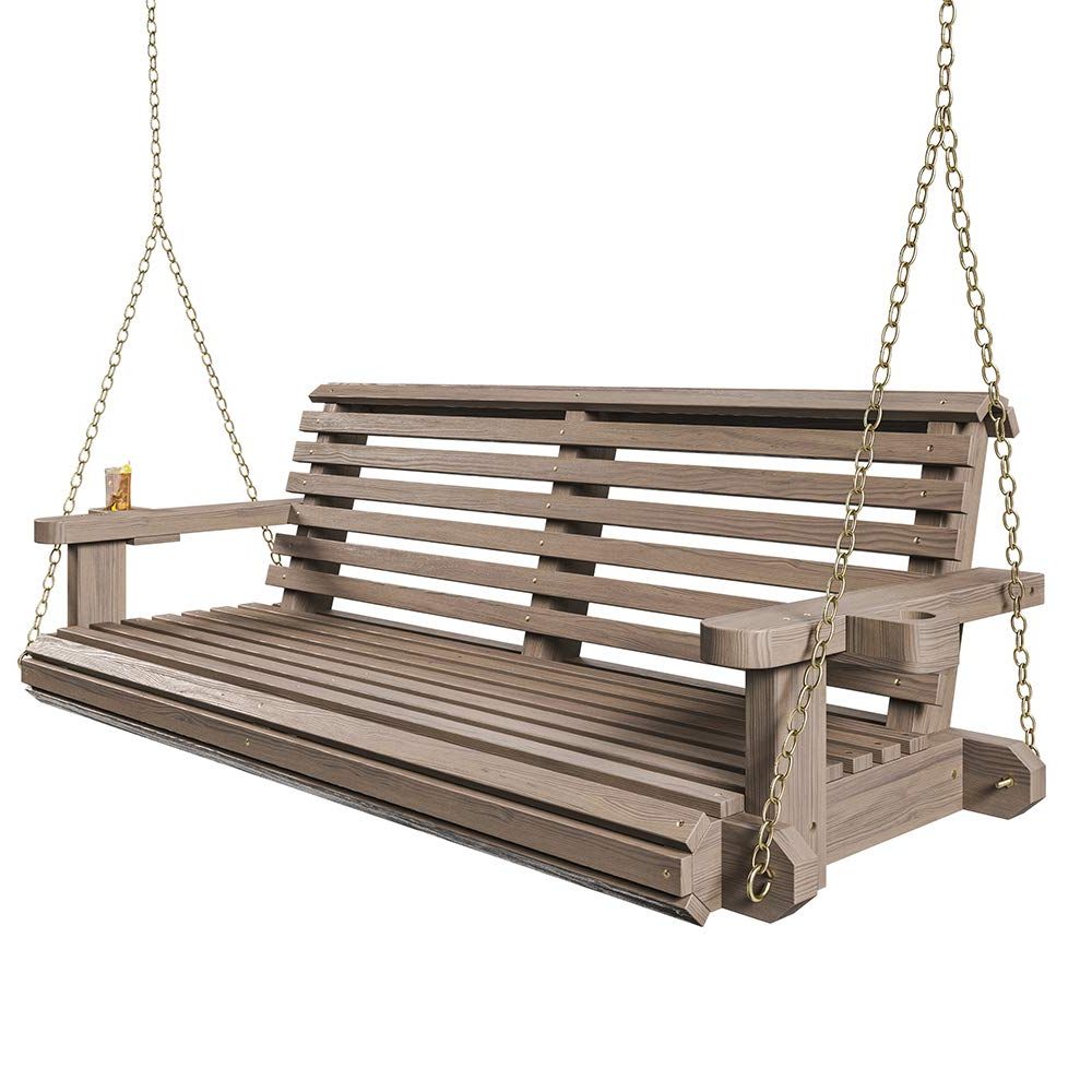 Best And Newest Porch Swings With Chain Throughout Porchgate Amish Heavy Duty 800 Lb Roll Comfort Treated Porch Swing W/chains  (5 Foot, Warm Walnut Stain) (View 1 of 30)