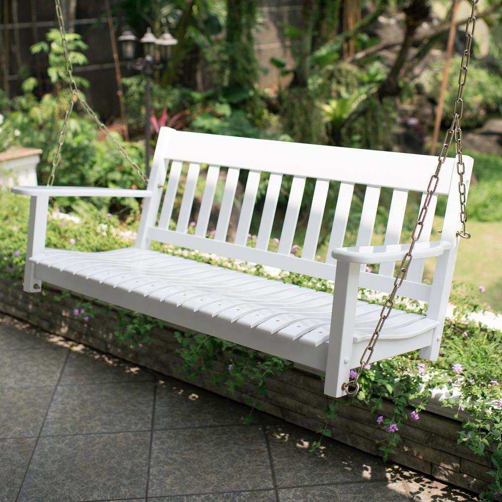 Cambridge Casual Thames White Wood Porch Swing Throughout Preferred Casual thames White Wood Porch Swings (Photo 1 of 30)