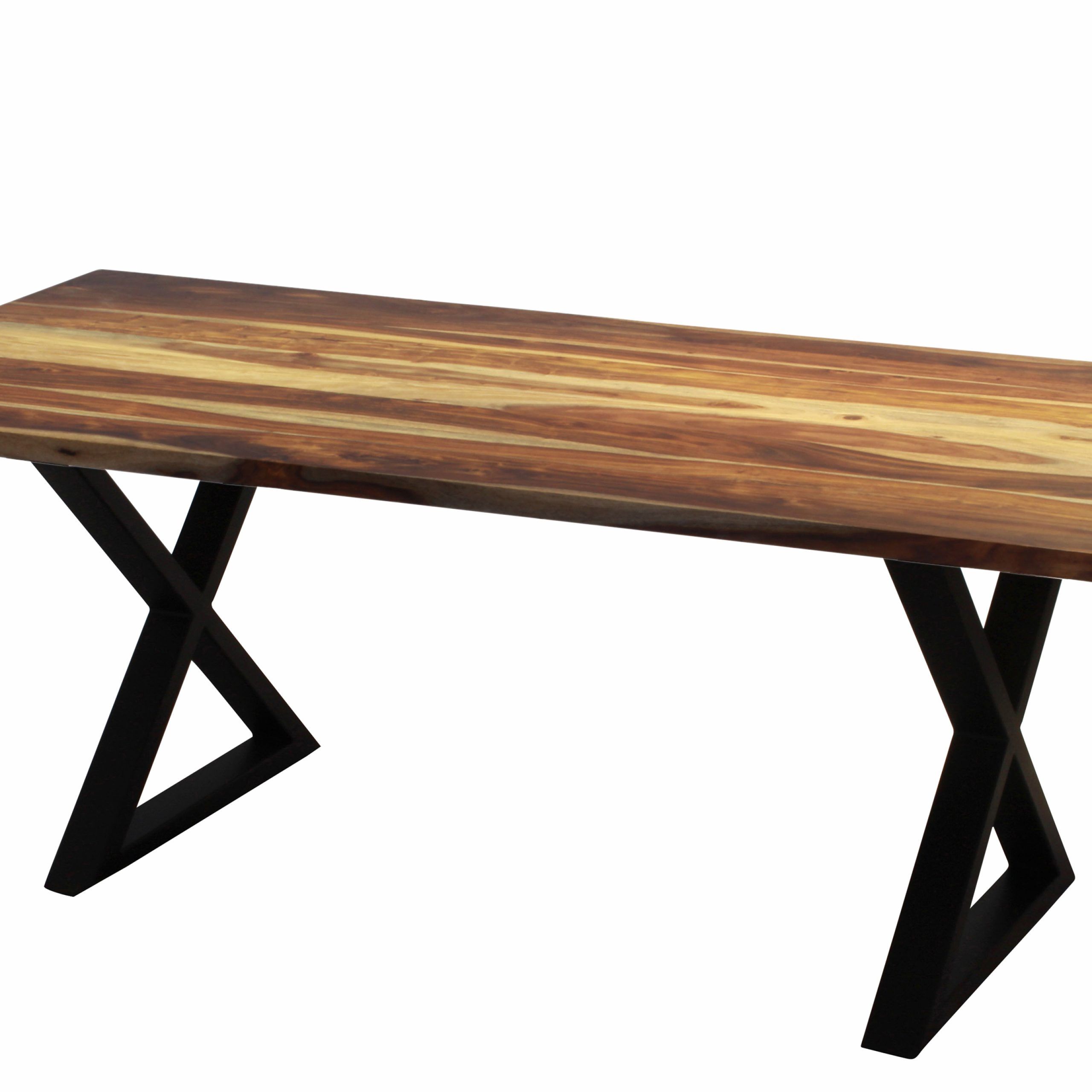 Corcoran Acacia Live Edge Dining Table With Black Victor Legs – 96" Within Recent Acacia Dining Tables With Black Victor Legs (View 4 of 30)