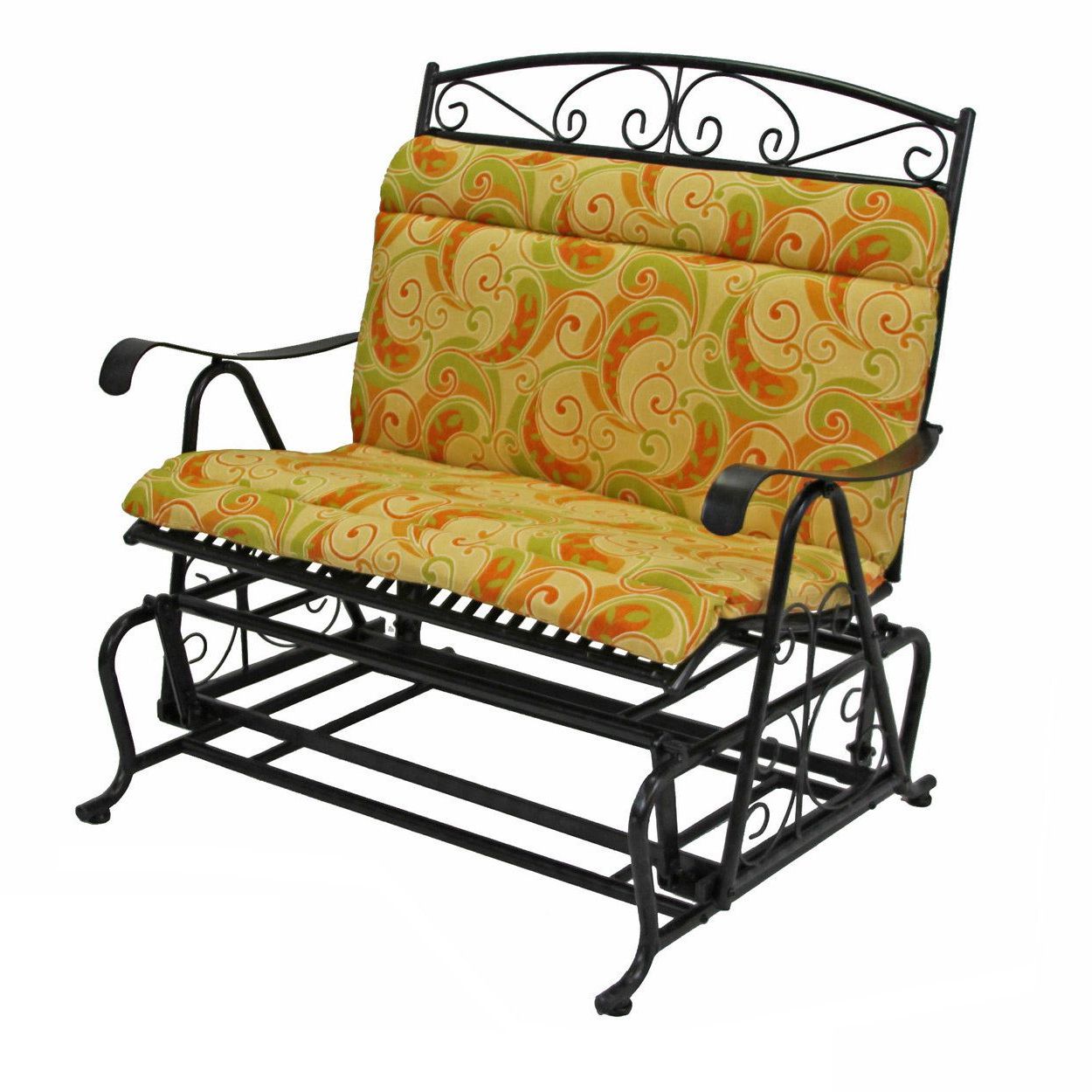 Current Blazing Needles All Weather Double Glider Chair Cushion – 43 Regarding Double Glider Benches With Cushion (View 1 of 30)