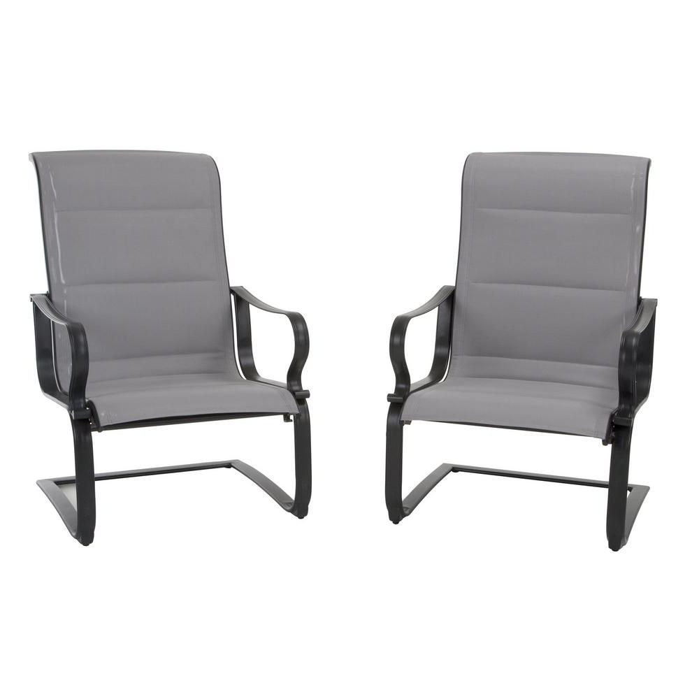 Current Padded Sling Loveseats With Cushions With Cosco Smartconnect Gray Padded Sling Motion Patio Lounge Chairs (2 Set) (View 6 of 30)