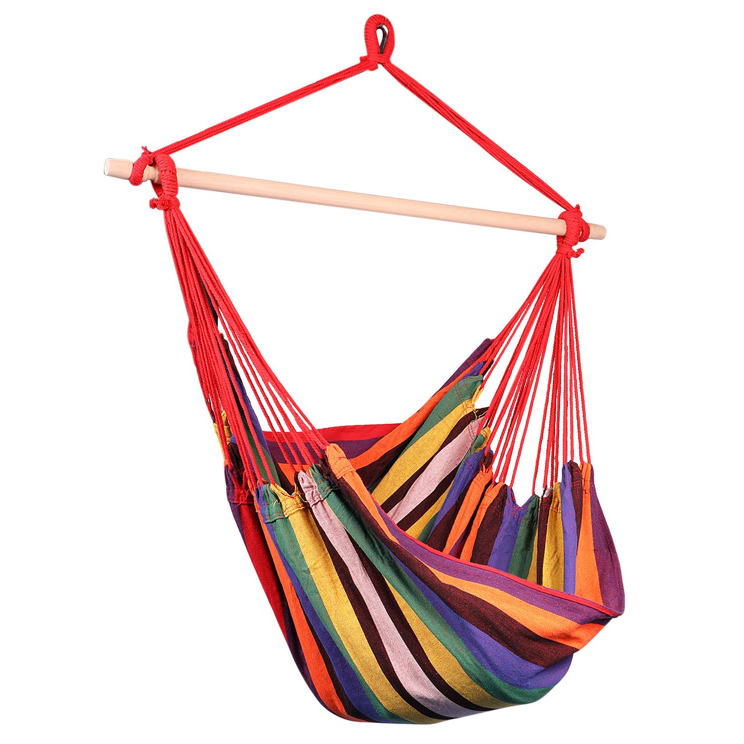 Details About Brazilian Hammock Chair, Cotton Weave Porch Swing W/ Spreader  Bar, Tropic Red In Most Recently Released Cotton Porch Swings (View 3 of 30)