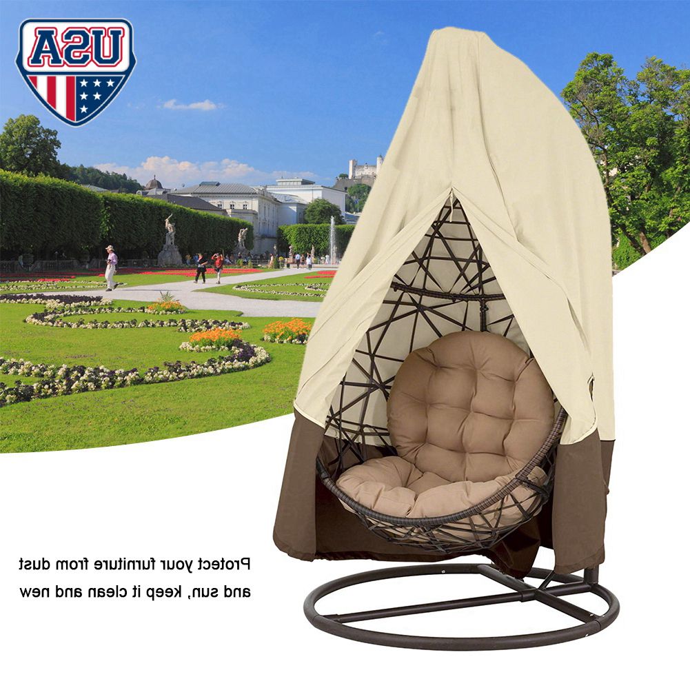 Details About Swing Chair Cover For Hanging Hammock Stand Egg Wicker Seat  Patio Garden Outdoor With Fashionable Outdoor Pvc Coated Polyester Porch Swings With Stand (View 25 of 30)